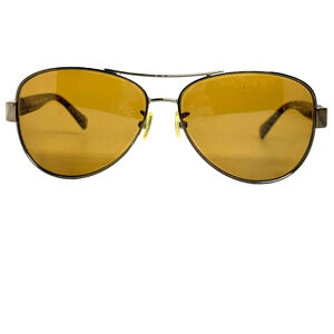 Coach Gunmetal Aviator Glasses Black Temple HC7047 L103 Christina 59 13 H19267